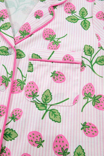 Striped Strawberry Pajama Set