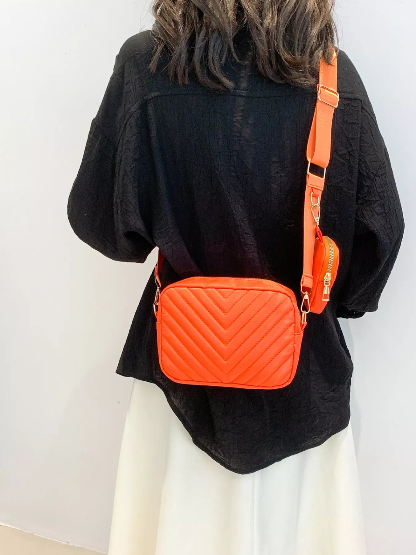 Quilted Crossbody Bag with Mini Pouch