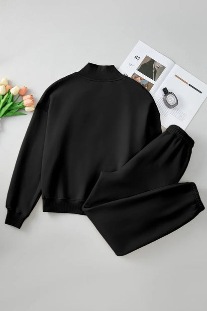 Quarter Zip Long Sleeve Top & Pants Set