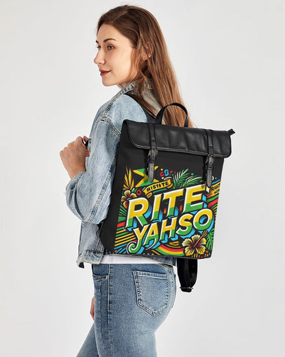 Rite Yahso - Black Casual Flap Backpack