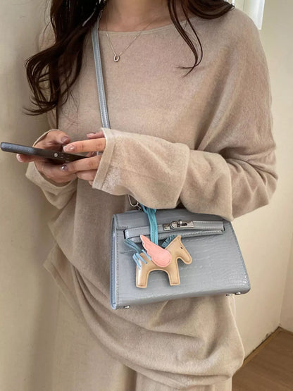 Crocodile Embossed Mini Crossbody Bag