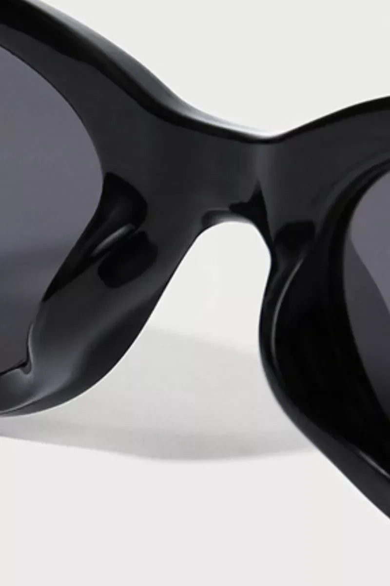 Black acetate oval sunglasses, view 6