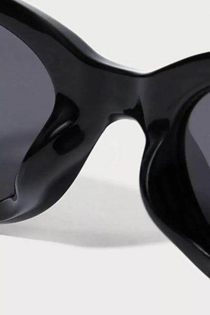Black acetate oval sunglasses, view 6