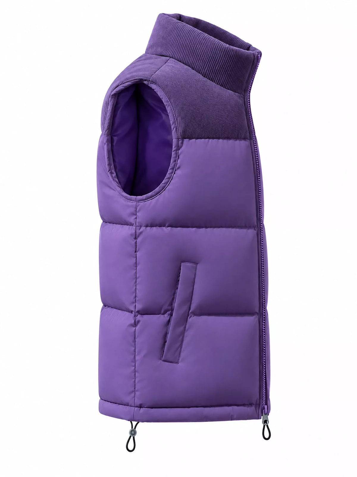 Men's corduroy patchwork puffer vest, view 13