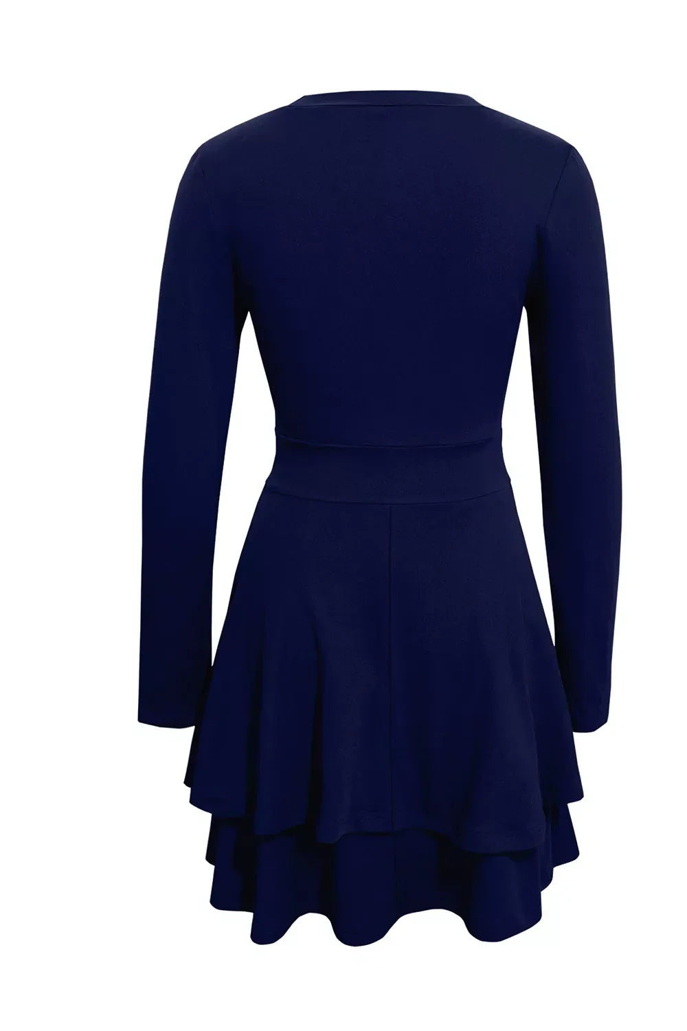 Layered Long Sleeve V-Neck Mini Dress