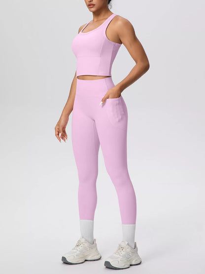 Scoop Neck Tank & High-Waisted Leggings Set