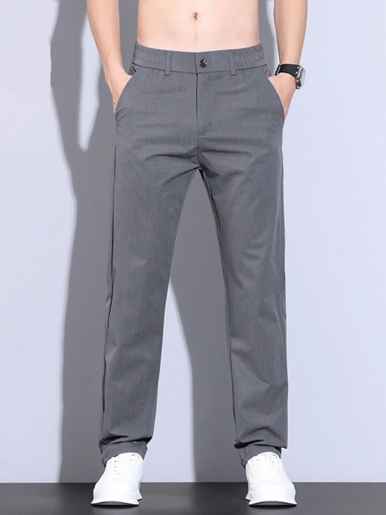 Men's Pocketed Casual Straight Leg Pants