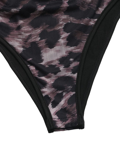 Leopard Print One Shoulder Bodysuit