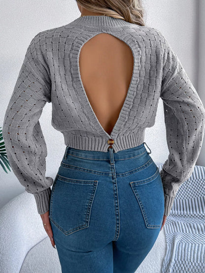 Cutout Back Sweater Top