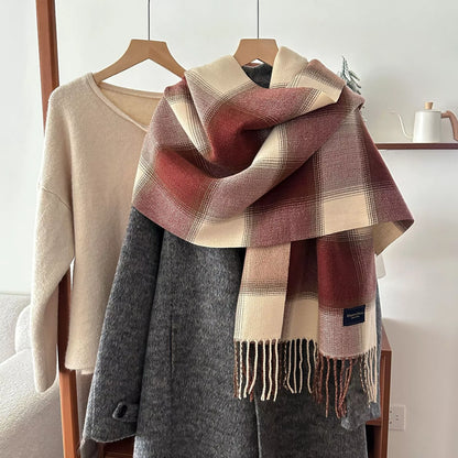 Plaid Fringe Scarf