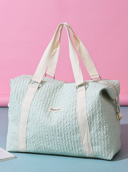 Oxford cloth weekender bag in light green