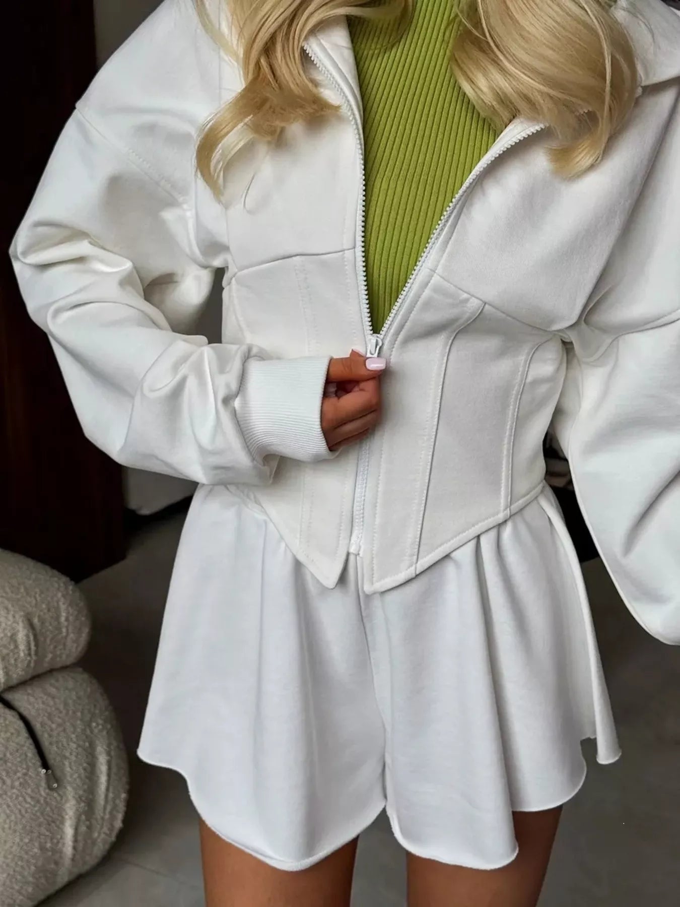 Zip-Up Cropped Hoodie