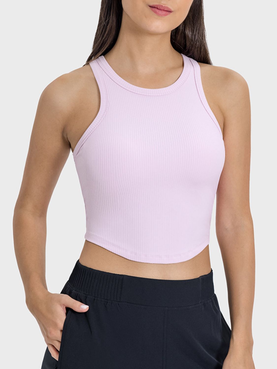 Round Neck Racerback Active Tank - MONLANE