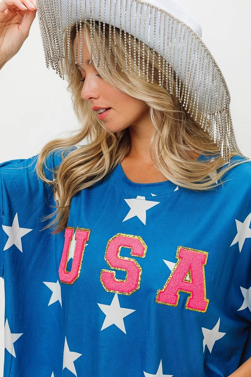 Fourth Of July Star Knit T-Shirt
