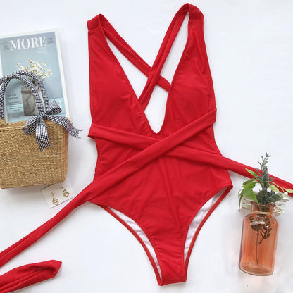 V Tied One-Piece Swimsuit