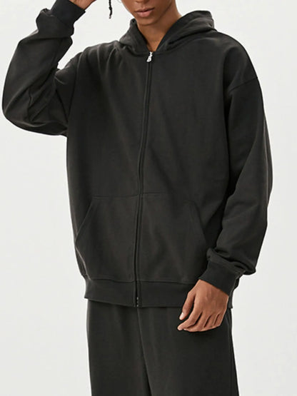 Men's Full Size Zip Up Long Sleeve Hoodie
