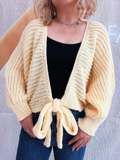 Long Sleeve Tie Front Cardigan