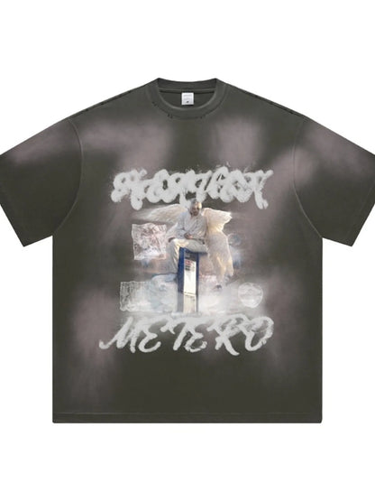 Graphic Round Neck Short Sleeve Men's T-Shirt