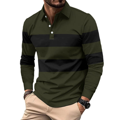 Full Size Striped Polo Men's Shirt
