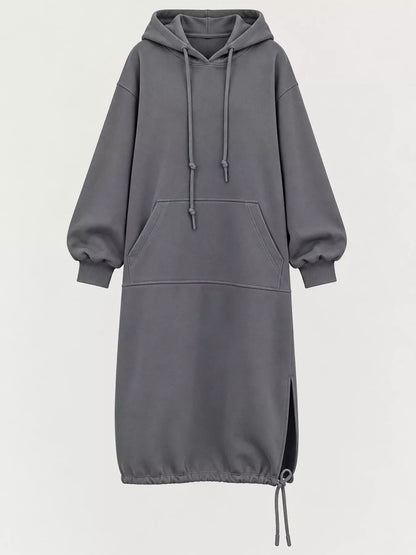 Hooded sweatshirt midi dress, view 20