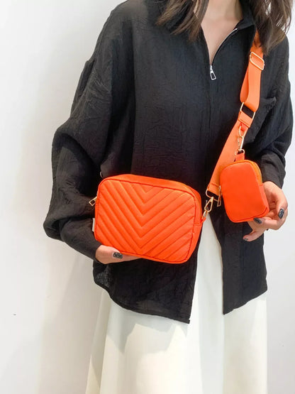 Quilted Crossbody Bag with Mini Pouch