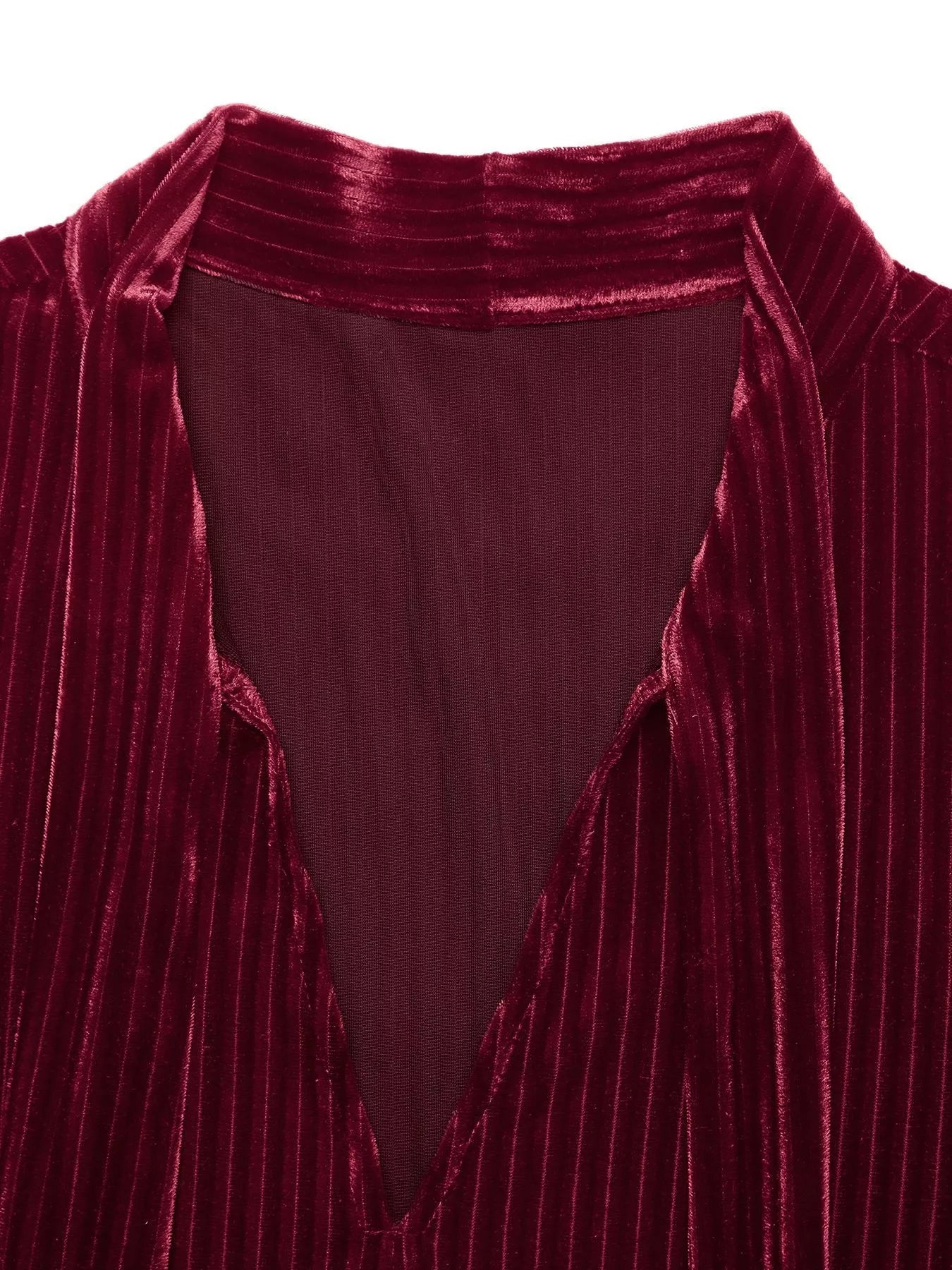 Velvet Tie Front Tiered Mini Dress