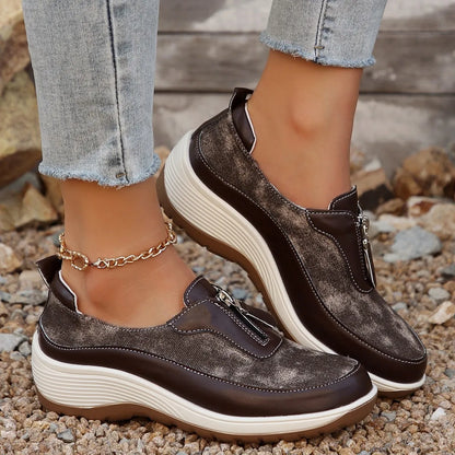 Wedge Sneakers with Zip