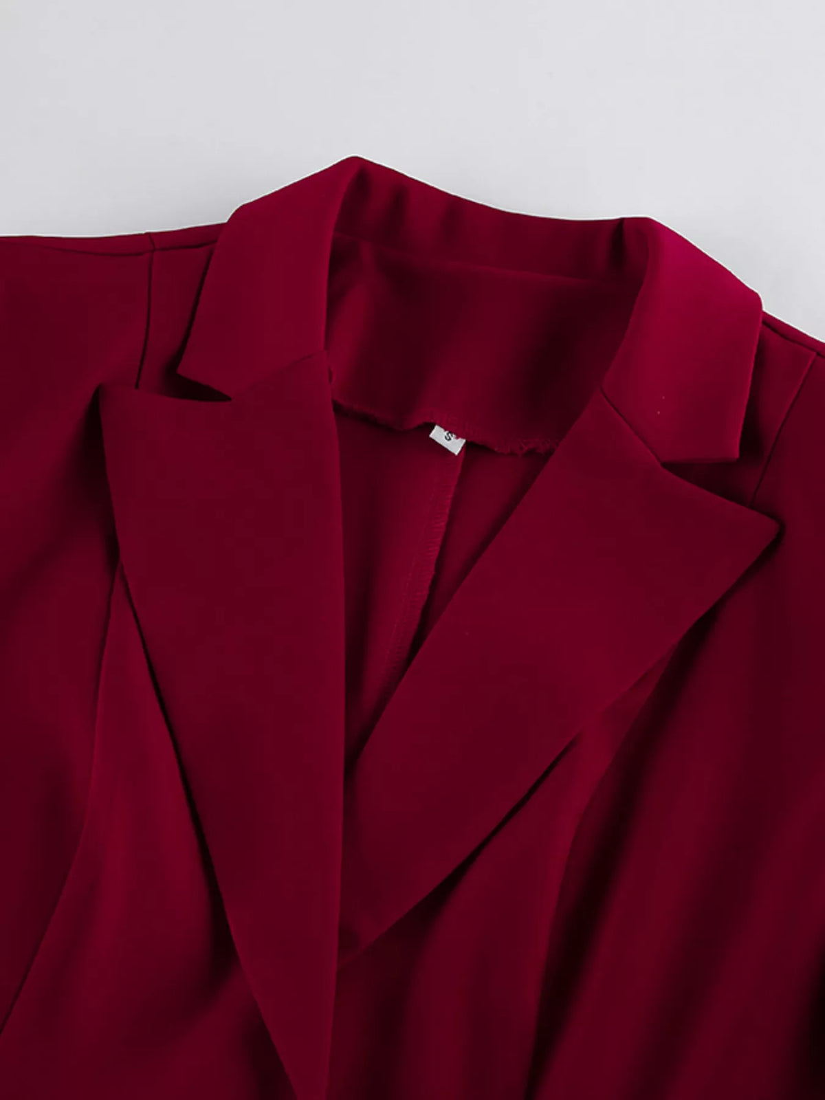 Lapel Collar Blazer and Wide-Leg Pants Set