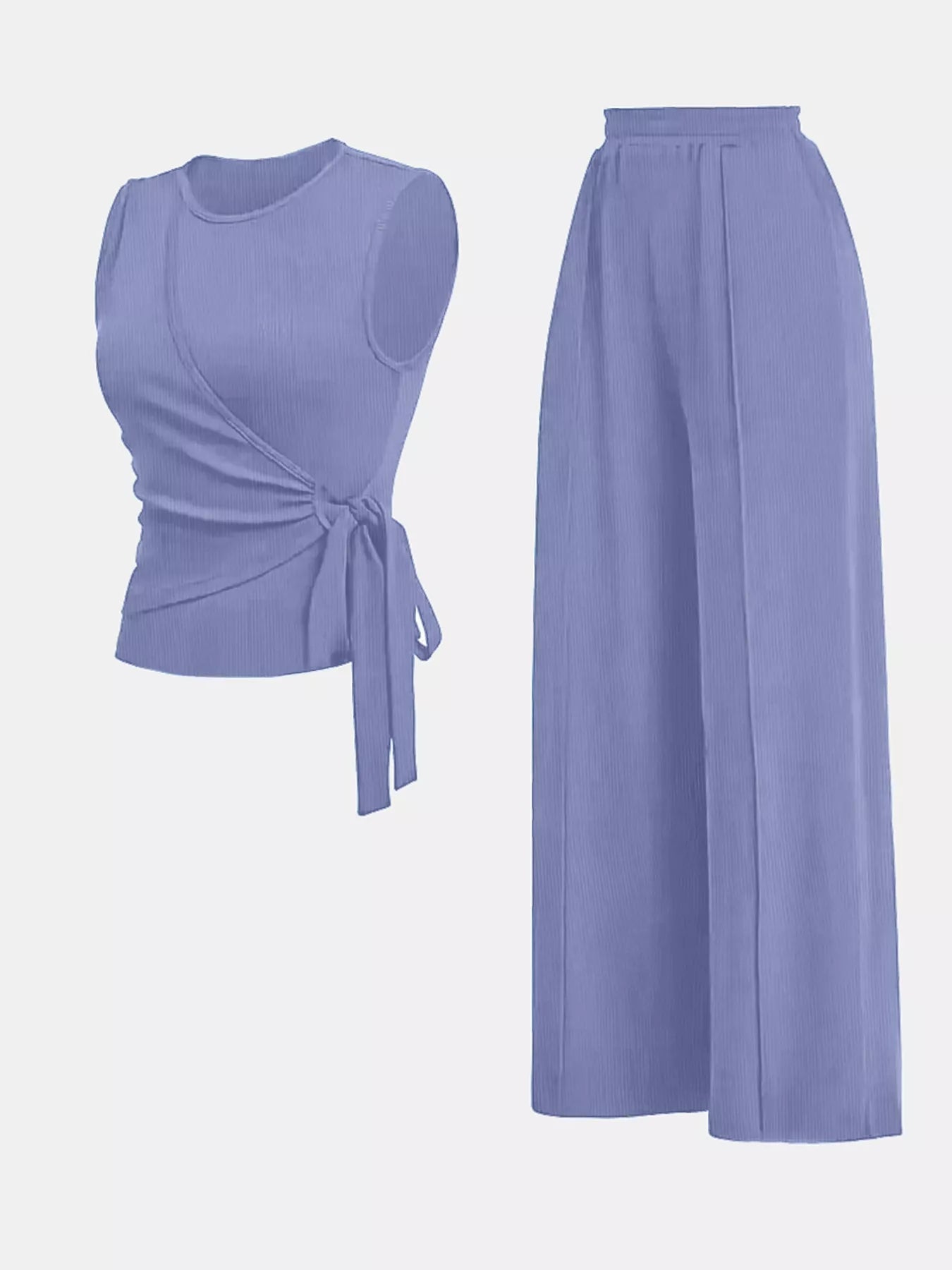 Side Tie Tank and Pants Set