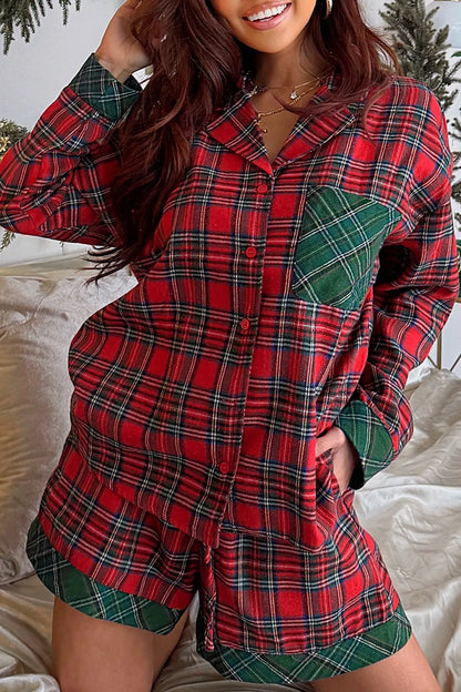 Plaid Christmas 2pcs Pajama Set