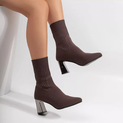 Knit sock boots, view 8