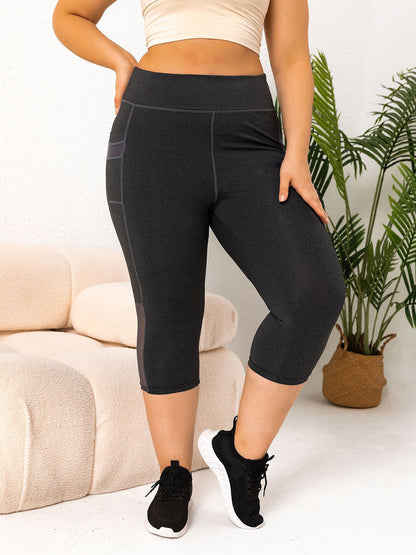 Plus Size Pocketed Active Leggings