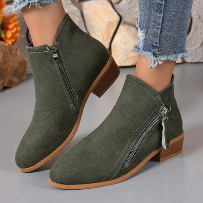 Point Toe Block Heel Boots