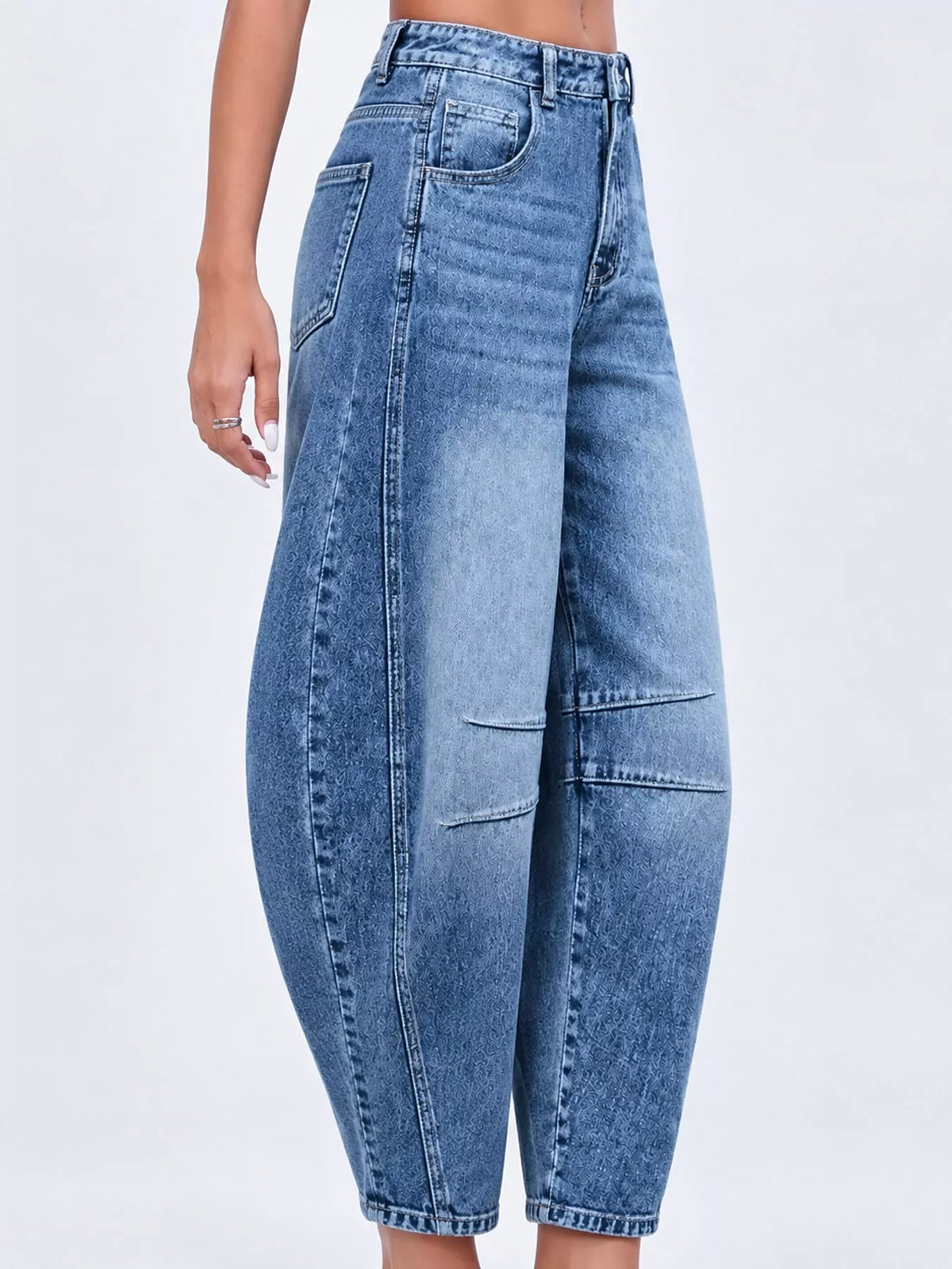 High-waist barrel-leg jeans, view 2