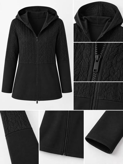 Cable knit hooded jacket, view 10