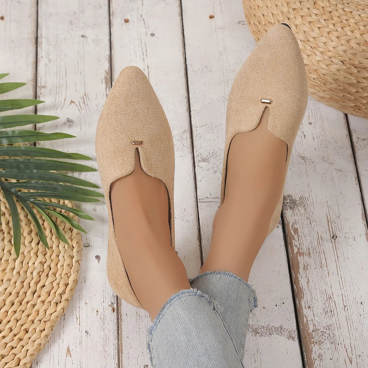 Point Toe Flats Slip-Ons