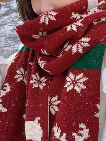 Christmas Reindeer Knitted Scarf