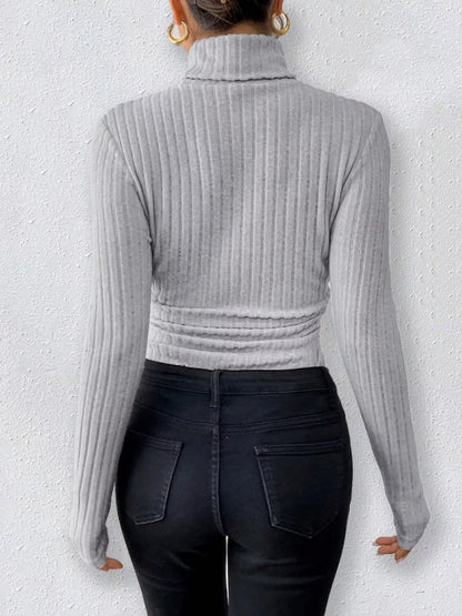 Ribbed turtleneck bodysuit, view 7