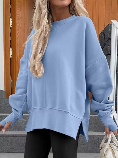 Oversized crew neck sweatshirt, view 3