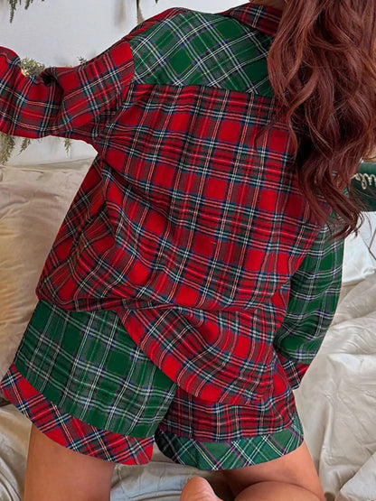 Plaid Christmas 2pcs Pajama Set
