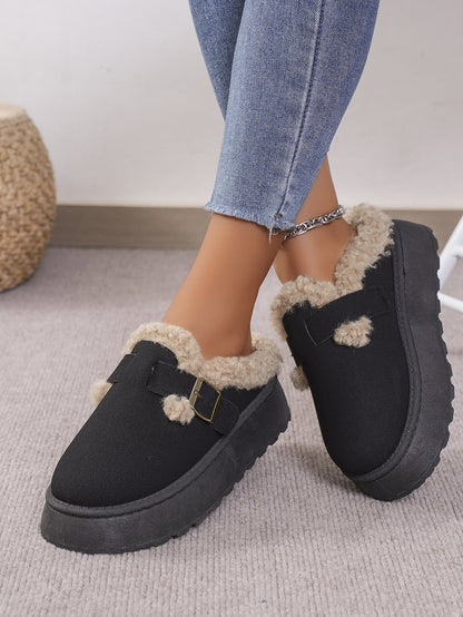 Fuzzy Platform Slippers