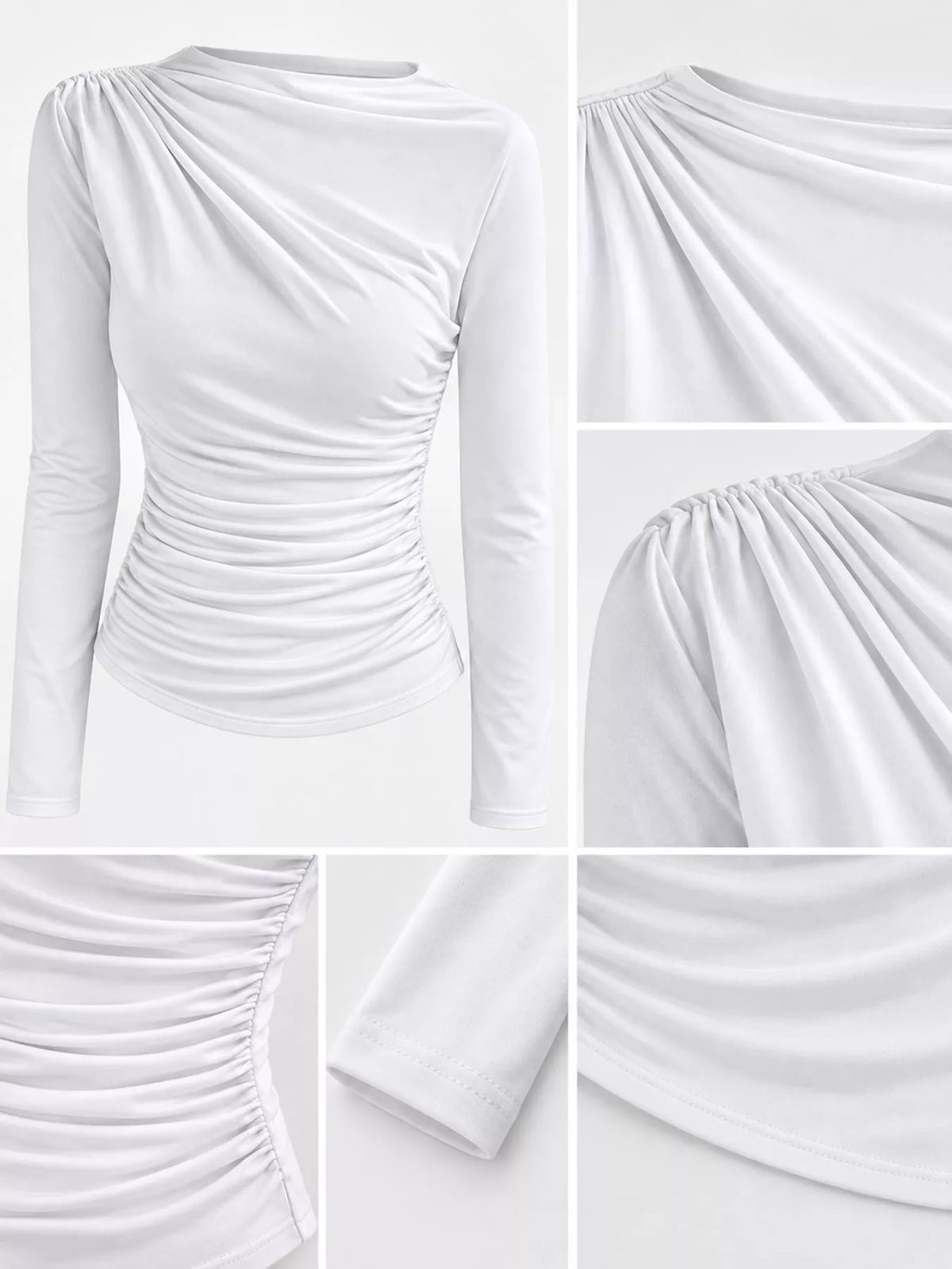 Ruched long sleeve T-shirt, view 15