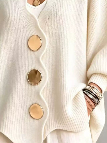 Plus Size Scalloped-Edge Oversized Cardigan