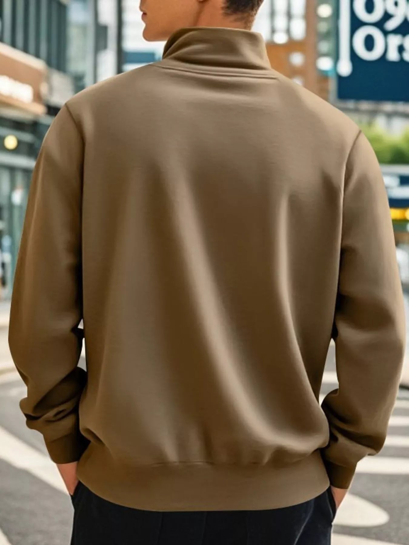 Men's Full Size Solid Color Zip Sweatshirt