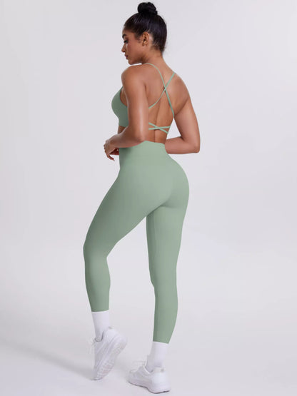 Criss-Cross Back Cami and Leggings Active Set