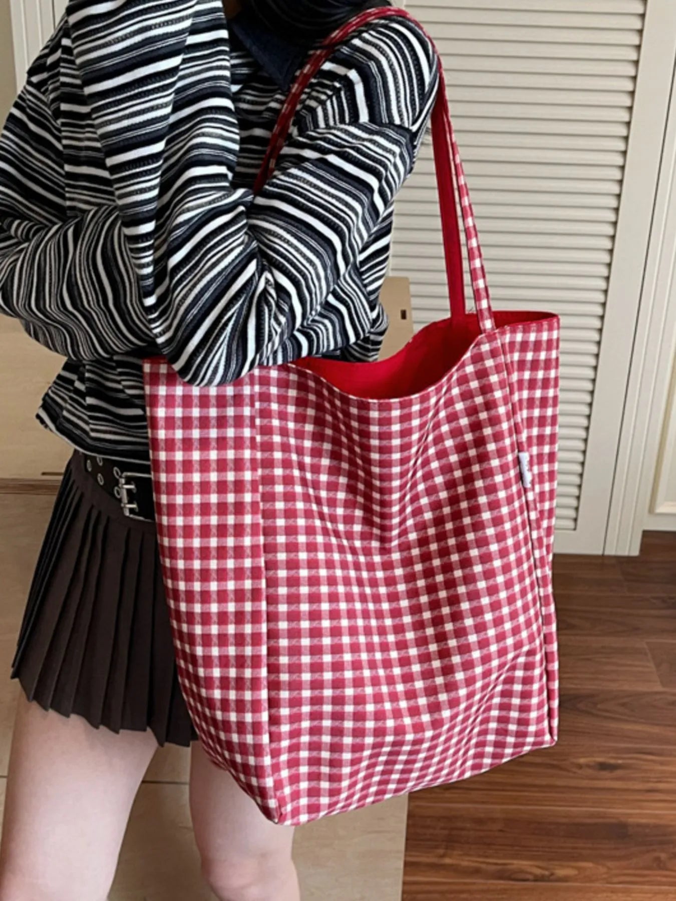 Plaid Pattern Tote Bag