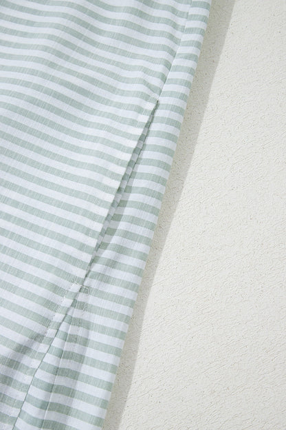 Striped Long Sleeve Mini Shirt Dress