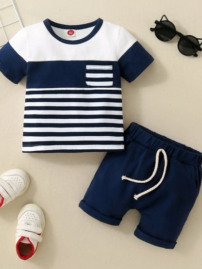 Children's Striped T-shirt and Shorts Set