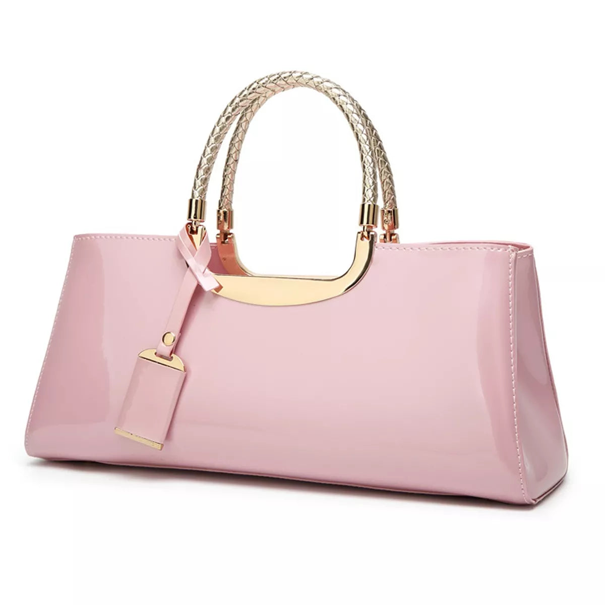 Patent Leather Handbag with Top Handle