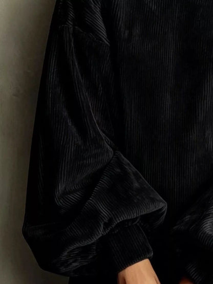 Plus size corduroy lantern sleeve dress, view 6